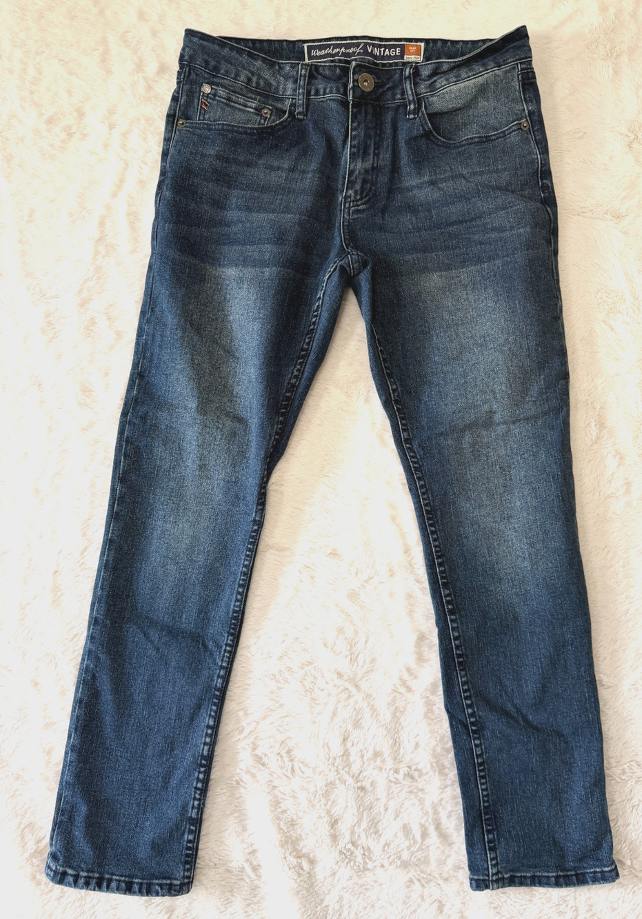 Weatherproof Vintage Mens Size 32x30 Blue Wash Slim Fit Stretch Denim Jeans